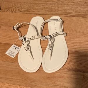 NWT White & Silver Nautica Sandals